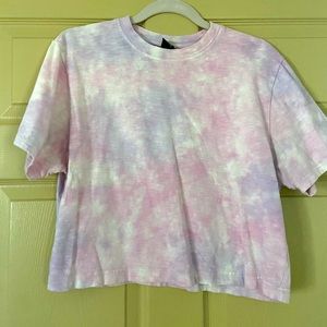 Pink and purple tie dye crop tee